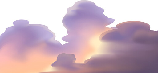 Dreamy purple and orange soft clouds