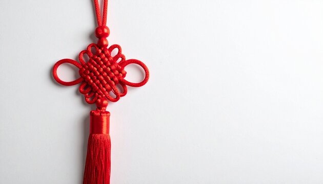 Traditional Chinese Knot Cultural Decoration with Copy Space