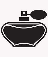 Obraz premium Simple black and white illustration of a vintage perfume bottle design