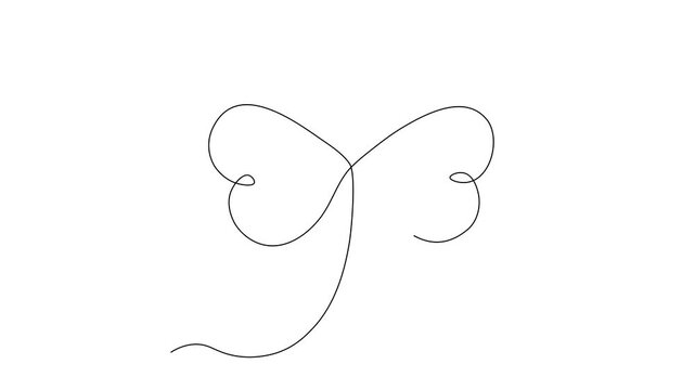 leprechaun's clover, St. Patrick's Day,  Self drawing animation one continuous line draw, logo on white background