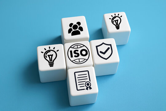 Five-Cube Cross Formation: Idea, Team, ISO, Shield, Certified Document &mdash; Integrated Compliance, Audit Trail, and Professional Certification Concept