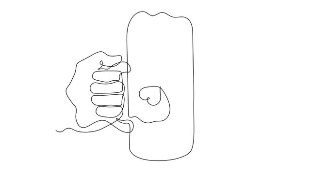 leprechaun's beer mug, St. Patrick's Day, Self drawing animation one continuous line draw, logo on white background