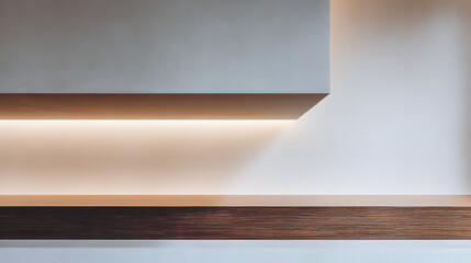 Modern interior design featuring lighting and clean lines in a minimalist setting