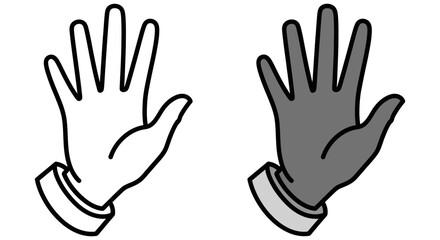 Obraz premium Illustration of hands with palms facing forward in a gesture of greeting or signaling from a straightforward viewpoint