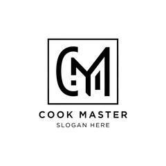 Modern CM Monogram Logo Design for Cook Master Brand.
