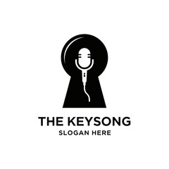 The Keysong Logo Design Featuring a Microphone Inside a Keyhole.