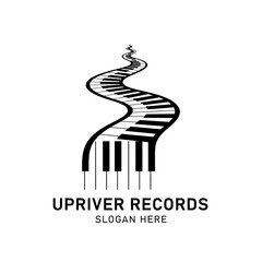 Upriver Records Piano Keyboard Logo Design.