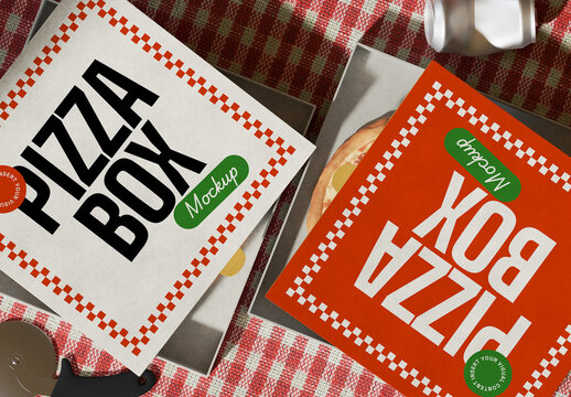Square Pizza Box Mockup
