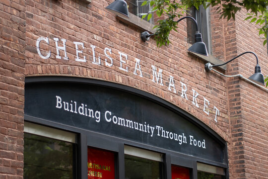 New York, NY, USA - July 7, 2022: Chelsea Market, a food and retail marketplace in New York City's Meatpacking District.