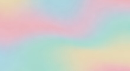 Obraz premium Blurred Pastel Gradient Background with Soft Pink, Blue, Green, and Yellow Hues. Dreamy Abstract Backdrop for Creative Design, Websites, and Presentation Templates.