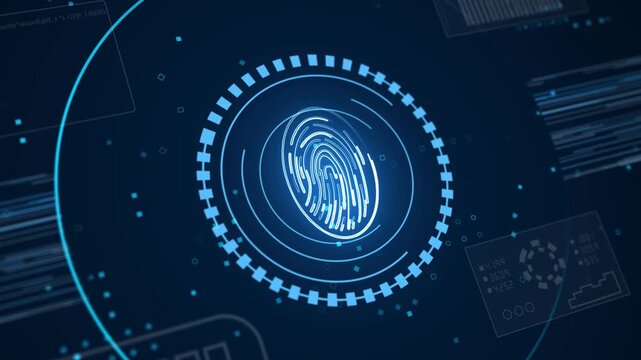 Fingerprint integrated into a printed circuit board, representing biometric security, digital identity, cybersecurity technology, authentication systems, and secure electronic hardware concepts.