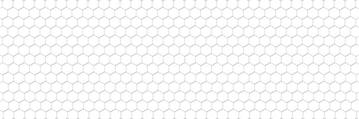 Fototapeta premium Hexagon white background. Geometric grid. Honeycomb texture. Honey wallpaper. Hex structure. Mosaic wall. Seamless Hexagon Geometric Pattern Background.