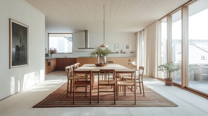 Minimalist Scandinavian Dining Room Interior Design