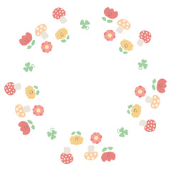 お花と蝶の子供向けやさしいリース｜Cute Floral Wreath with Butterfly
