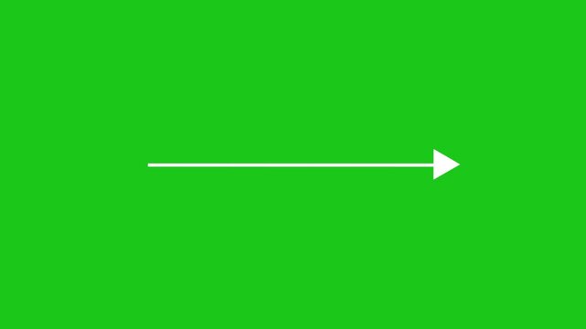 Business growth arrow direction animation on green background. down arrow animation alpha channel. 3d white up arrow icon 4k animation. arrows for the overlay video layer