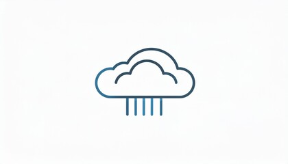 Cloud with rain icon isolated on white background weather concept vector illustration