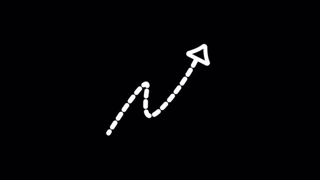 Arrow progress growth hand drawn upward indicator 4k Alpha channel