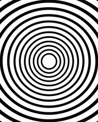 Obraz premium Abstract hypnotic spiral optical illusion circles in black and white minimalist contemporary design visual vortex motion background for psychology concepts marketing templates presentations website ba