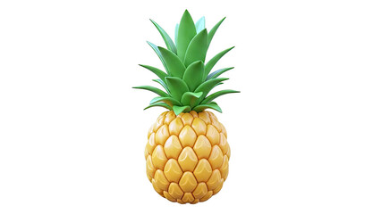 3D Rendered Pineapple on White Background