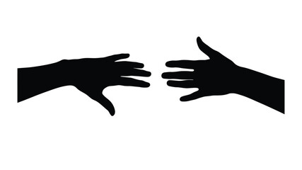 Two silhouetted hands almost touching creating a sense of connection