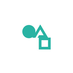 Obraz premium Teal Geometric Shapes Logo Design Element.