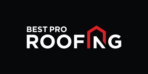 Obraz premium unique and modern the pro roofing logo design