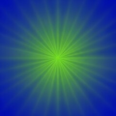 Obraz premium Radiant Green Burst on Blue - A Captivating Abstract Design.
