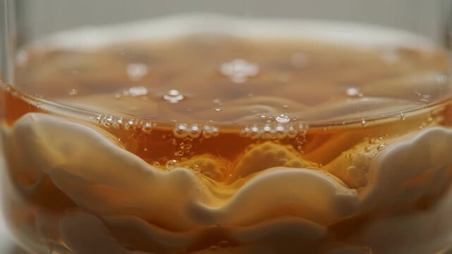 Fermentation Process, Kombucha Tea, Close-up, Macro View, Healthy Drink, Probiotics