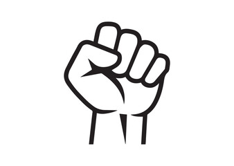 Obraz premium Power fist line art icon, Power fist outline vector