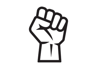 Obraz premium Power fist line art icon, Power fist outline vector