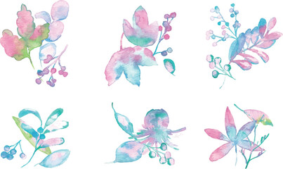 水彩。水彩タッチの春カラー植物イラスト。ベクターのメルヘンカラー植物イラスト。
Watercolor. Spring color plant illustration with a watercolor touch. Fairy tale color plant illustration in vector.