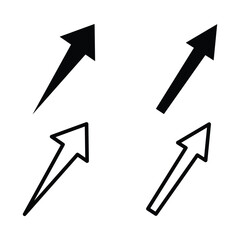 Arrow icons pointing upward isolated on white background