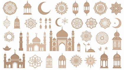 Elegant Islamic Design Elements Collection for Ramadan and Eid.
