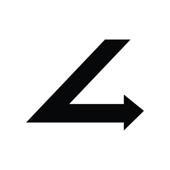 Arrow turn right icon isolated on white background