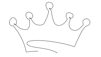 Continuous single line drawing of royal crown 