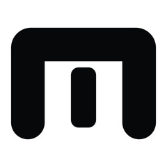 Minimalist black and white symbol representation isolated on white background