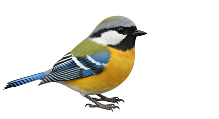 Fototapeta premium Vibrant Japanese Tit Bird with Blue and Yellow Plumage