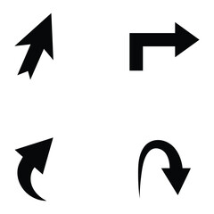 Set of directional arrows indicating various movements isolated on white background