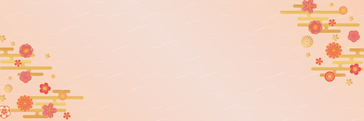 Japanese paper and cherry blossom traditional Japanese pattern background material