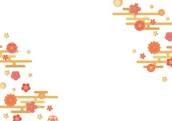 Japanese-style floral pattern background material