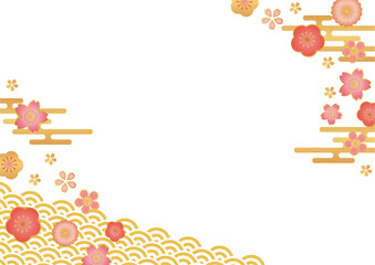 Japanese-style floral pattern background material