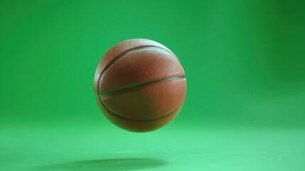 Basketball ball isolated on green background