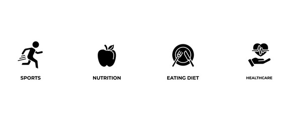 Healthy lifestyle banner web icon vector illustration concept with icon
