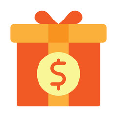 Donation Gift Box Vector Flat Icon Design