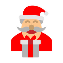 Secret Santa Gift Vector Flat Icon Design