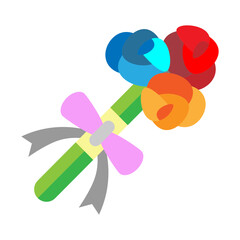 Flower Gift Vector Flat Icon Design