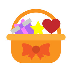 Gift Basket Vector Flat Icon Design