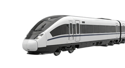 Fototapeta premium Modern High-Speed Train with White and Black Livery
