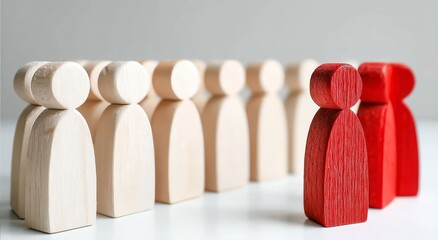 The selection process illustrated with wooden figures. 