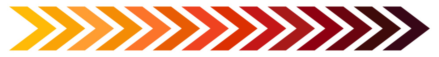 Abstract moving arrows of dark red and yellow colors on a transparent background. Vector illustration, PNG